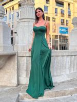 Abito cerimonia raso corsetto intrecciato dietro