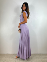 Abito lungo maglia lurex scollo v