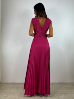 Abito lungo maglia lurex scollo v