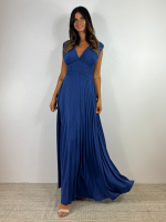 Abito lungo maglia lurex scollo v