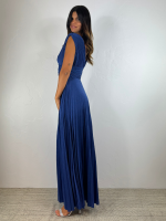 Abito lungo maglia lurex scollo v
