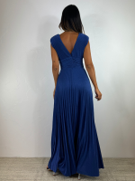 Abito lungo maglia lurex scollo v