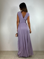 Abito lungo maglia lurex scollo v