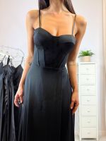 Abito cerimonia raso corsetto intrecciato dietro