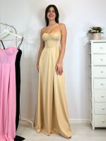 Abito cerimonia raso corsetto intrecciato dietro