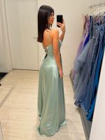 Abito cerimonia raso corsetto intrecciato dietro