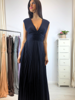 Abito lungo maglia lurex scollo v