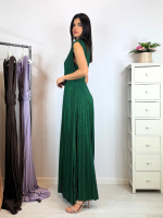 Abito lungo maglia lurex scollo v