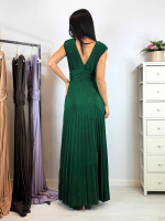 Abito lungo maglia lurex scollo v