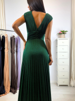 Abito lungo maglia lurex scollo v