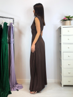 Abito lungo maglia lurex scollo v