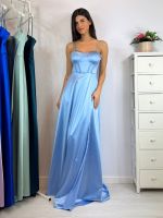Abito cerimonia raso corsetto intrecciato dietro