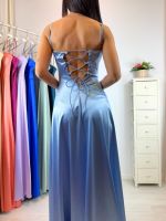 Abito cerimonia raso corsetto intrecciato dietro