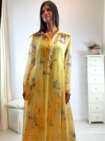 Vestito lungo floreale in voile con colletto