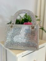 Borsa piccola strass rettangoli doppio manico