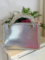 Borsa piccola strass rettangoli doppio manico