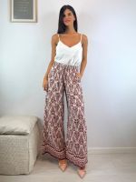 Pantalone palazzo fantasia leggero vita elastico