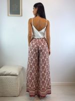 Pantalone palazzo fantasia leggero vita elastico